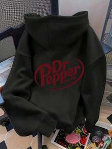 Hoodies For WomenLetter Graphic Cute Women's Oversized Hoodie In Light Grey, Y2K Style Fall/Winter Clothes For WomenLoose And Comfortableed Hardy Clothes - 黑色 - 查看 5