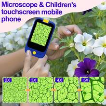 180°翻转自拍屏儿童相机玩具，多功能触摸屏女孩手机学习相机玩具，适合3-12岁男孩女孩 - 绿色/蓝色/粉色，寓教于乐，理想的圣诞节和生日礼物