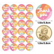 24/72/120 Pcs - 1/3/5 Sheets Rainbow Star Thank You Stickers, Self Adhesive Thank You Sticker For Packaging Self Adhesive Thank You Party Favor Seal Label Sticker For Card - Multicolor - View 3