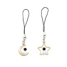 Moon & Star Astronaut Keychain, Creative Space Pendant, Unique Couple & Best Friend Charm, Stylish Bag Accessory & Keyring - dây thừng phi hành gia ngôi sao - Xem 1