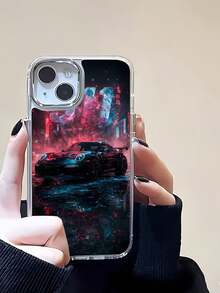 Estuche para teléfono con luces de neón  911 Compatible con estuches para teléfonos   17  16 Pro Max  15 Pro Max  13 y  12 Diseño de marco de espejo de alta gama Protección de cámara Resistencia a huellas dactilares Ligero y elegante Un gran regalo para familiares, amigos, seres queridos, novios/novias y para Navidad - Plateado - Ver 3