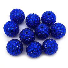 10pcs 20mm Large Size Rhinestone Disco Ball Beads Round Spacer Color Charms For Jewelry Bracelet Necklace Bag Chain Making Crafts Beading Pen Supplies