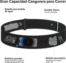 HONGHCL Cangurera para Correr con Botella de Agua 330ml - 2 Tallas Ajustables Cangurera Deportiva, Impermeable Ri?onera para Correr, Gimnasio, Senderismo, M\/L(Cintura 80-110cm) - MLCintura 80110cm - Ver 2