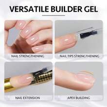 GAOY Builder Gel For Nails, 16ml Nail Strengthener In A Bottle, Nail Extension Hard Gel, Soak Off Long Lasting UV Light Cure, 1963 Berry Pink, Base Coat Top Coat Needed - ColorB - 查看 5