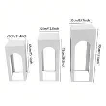 LYNICESHOP 3PCS Metal Pedestal Stand, White Iron Sheet Square Table Pillar, Floor Standing Centerpieces Display For Wedding Birthday Party Event Decor Holiday Gift (US Stock) Faster Delivery - mặc định - Xem 5