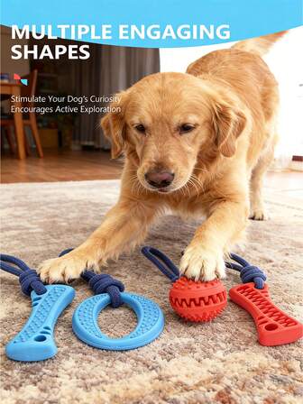 Tuggleksak för hundar av bomullsrep - Hållbar flätad repknut, Lämplig för tuggande hundar, Interaktiv godisleksak, Passar små, medelstora och stora hundar