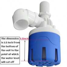 1 Juego – Válvula de Flotador Automática Mini para Control de Nivel de Agua, Rosca BSP Adaptable a NPT, Operación sin Electricidad, Cuerpo de Nylon y Tornillos Inoxidables, Presión 10–150 psi, con Filtro Antibloqueo, Ideal para Tanques, Depósitos, Estanques, Fuentes y Bebederos de Animales - Azul y blanco - Ver 6