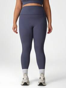 Sodalemon Plus Size Women Compression Leggings, Seamless Elastic Tights For Dance, Yoga, Running, Outdoor Sports - 藍色 - 查看 4