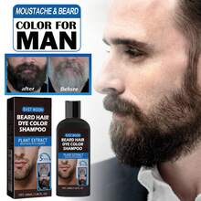 Les produits pour l'entretien de la barbe et la teinture pour barbe pour hommes peuvent créer une apparence de barbe tridimensionnelle et fournie. Ils sont fabriqués en mélangeant divers extraits végétaux et sont faciles et pratiques à utiliser. - Noir - Voir 2