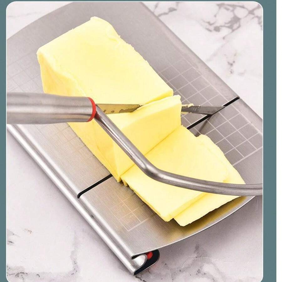 不锈钢奶酪切割器，带刻度，家用烘焙工具，黄油和奶酪分割器