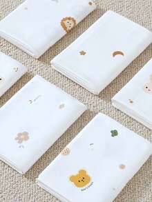 1件婴儿棉纱布襁褓毯，新生儿医院用襁褓毯，柔软透气印花襁褓毯，圣诞节、万圣节、感恩节送给宝宝的完美礼物 - 嬰兒印花包單 - 查看 6