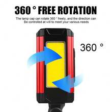 新款LED工作灯维修灯，带磁性支架，多功能COB高亮手电筒 - 彩色 - 查看 5