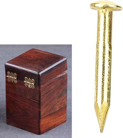 Tbest Clavo Dorado de Cabeza, Piezas, Latón, Moderno, Metálico, Bronce, 10 Mm / 15 Mm / 18 Mm / 22 Mm, 15 Mm de Longitud