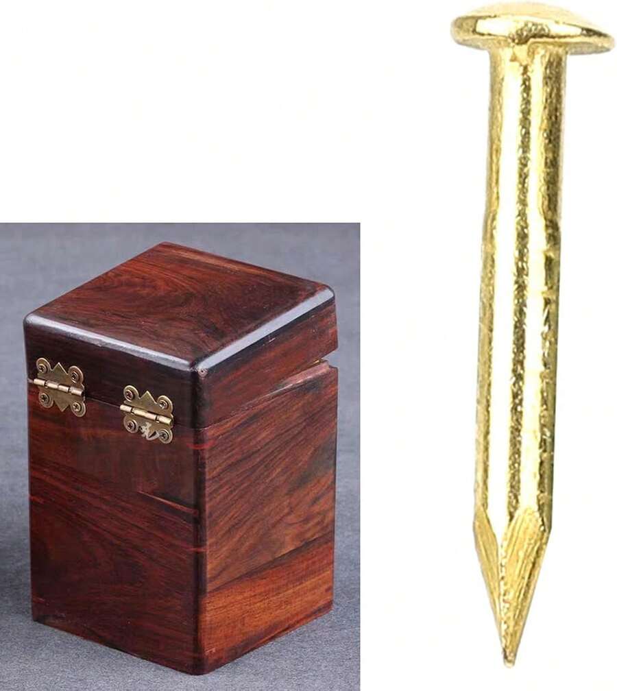 Tbest Clavo Dorado de Cabeza, Piezas, Latón, Moderno, Metálico, Bronce, 10 Mm / 15 Mm / 18 Mm / 22 Mm, 15 Mm de Longitud - 15 mm de largo - Ver 1