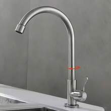 Cold Water Kitchen Sink Faucet, Single Cold Kitchen Faucet, 360° Rotation, Single Handle, SUS304 Stainless Steel