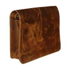 Leather Messenger Bag Laptop Case Office Briefcase - 11 inch - Xem 5
