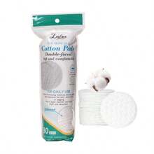 优质棉片 – 100% 纯棉 – 柔软、吸水性强、低致敏性，适用于卸妆、护肤、洁面 – 无绒毛