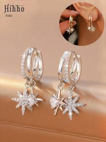 Hihho 1 Pair Vintage Copper Double Cross Hoop Earrings, Elegant & Fashionable Earrings For Women - Cross - View 6