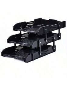 1个收纳架，多功能家用办公整理架，ABS塑料材质，黑色，方便收纳 - 黑與白 - 查看 2