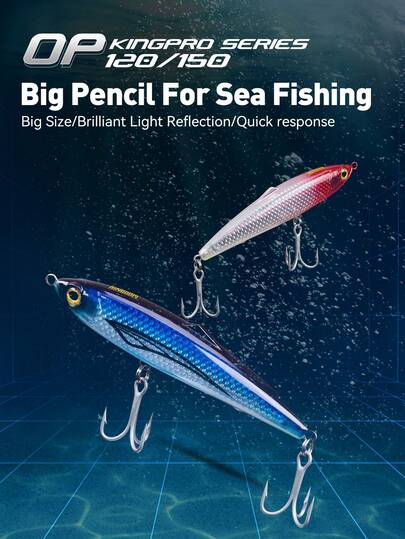  KINGDOM 1PC Kingpro 海水钓鱼路亚饵 61克/66克，适用于拖钓、抛投、收线、底钓，大沉铅笔型路亚饵，专为海钓设计的大重量路亚饵，夜光涂层，单芯钢丝，适合初学者和专业钓鱼者使用。