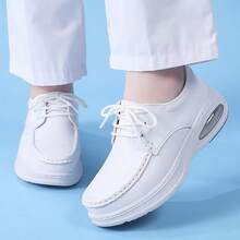 Scarpe da infermiera bianche da donna, suola morbida, traspiranti, antiscivolo, resistenti all'usura, confortevoli per un lungo utilizzo, adatte per uso interno ed esterno, ideali per infermiere e personale ospedaliero - Bianco - Visualizzare 9