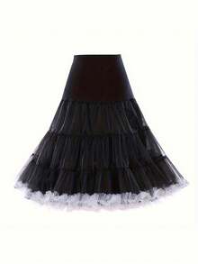 XKTRXF 1米长新娘衬裙，蓬松薄纱内衬裙，情人节配饰 - A - 查看 12