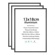 1个A3相框，经典黑色长方形30x40厘米相框，室内A4海报框，无衬垫，适合作为节日礼物送给家人和朋友，可横向或纵向悬挂。