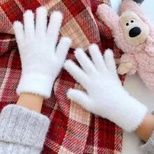 1 Pair Unisex Solid Color Casual Soft Elastic Touchscreen Gloves, Warm And Windproof, Suitable For Office, Touchscreen, Writing For Students, Autumn/Winter - Multicolor - View 6