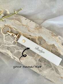 定制字母PU皮革钥匙扣，个性化腕带钥匙扣，婚礼派对礼品，汽车钥匙扣，男女通用皮革钥匙扣，小饰品 - 彩色 - 查看 28