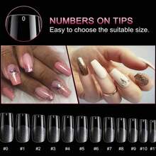 120Pcs Full Cover Square Fake Nails, 12 Sizes Square Nails Acrylic False Nails For Nail Extension, French Square Shaped False Nail Tips For Nail Salons And Nail Tips Art (Clear) - Trong sáng - Xem 7