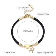 1pc Fashionable Minimalist Letter Detail Heart Shaped Adjustable Bracelet Suitable As Birthday Gift, Date & Daily Accessory For Men, Women, Couple Or Best Friends Valentines,Mom,Mother,Mother's Day,Gift - Letter - View 18
