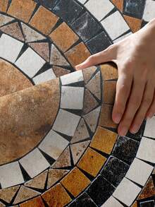 DAJIANG 1pc Bohemian Semi-Circle Door Mat Runner Area Rug, Multi-Color Stone Doormat Welcome Carpet, Suitable For Bathroom, Kitchen, Entryway, Hallway, Bedside, Living Room, Bedroom. Washable, Anti-Slip Backing Rugs For Autumn/Winter, Thanksgiving, Valentine's Day Decoration, Ramadan Festival Decor, Decorative Rugs, Bathroom Accessories Essentials, Room Decor Set - Multicolor - View 10