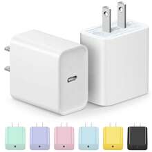 1个彩色USB-C充电器，兼容 17充电适配器，快速USB-C墙式电源适配器，兼容 16E/17/Air/Pro/Plus/Pro Max/15/14/13/12/11，兼容iPad Pro/Air - 彩色 - 查看 1