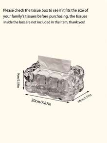 1pc Plastic Tissue Box, Minimalist Solid Color Tissue Holder, Suitable For Bedroom, Living Room And Car, Home Decor, Kitchen Accessories, School Supplies - Multicolor - View 4