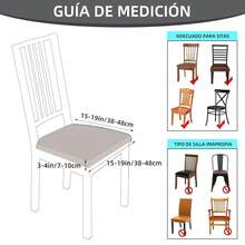 6 pz Fundas para asiento de silla, paquete de 6 piezas, recubrimiento protector para asiento de sillas, suaves y cómodas, decoración de sofá y textiles del hogar - Gris Oscuro - Ver 3