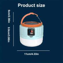 1 pieza Linterna de camping con energía solar LED, recargable y resistente al agua con función de carga de batería y teléfono, luz portátil para tienda de campaña para uso en exteriores, senderismo, barbacoa y iluminación de emergencia