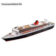 1:400 Queen Mary 2 Cruise Ship Paper Model Kit, 3D Unassembled DIY Ocean Liner, For Collection & Desk Decor, Holiday Gift For Maritime Hobby, Ship Model, Boat Toy, Papercraft, Desk Ornament - 黑色 - 查看 5