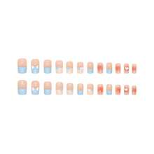 4 Boxes 96Pcs Short Squoval Press On Nails 24PCS Polka Dot Moon Heart Butterfly French Press On Nails, Short Oval False Nails With Cute & Romantic Design, Easy Apply Removable Fake Nails For Women, Girls & Teens, Spring Summer Daily, Date, Party Manicure Set.Nail Supplies,Nails Press On,Nail Kit,Christmas Nails,Valentine's Day. - 藍色327 - 查看 6