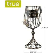 True - Soporte de Corcho para Copas de Vino, decoración y Almacenamiento de Corcho para Vino, Juego de 1, Acabado rústico de Bronce(Cristal) - Multicolor - Ver 3