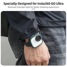 适用于 Insta360 GO Ultra 的腕带和硅胶保护套（1 件），多功能掌带，自行车固定带，背包夹，也适用于小型/中型宠物相机项圈，黑白两色可选，运动旅行 Vlog 配件，操作简便，轻巧便携，全面保护相机，旅行摄影必备配件，可调节 - 均碼 - 查看 5