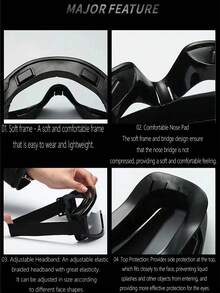 成人滑雪镜/KTM摩托车镜/骑行镜/雪地摩托镜/雪地摩托镜/1副装，泡沫衬垫舒适护目镜，可适配近视眼镜的滑雪镜/雪地摩托镜/户外运动护目镜