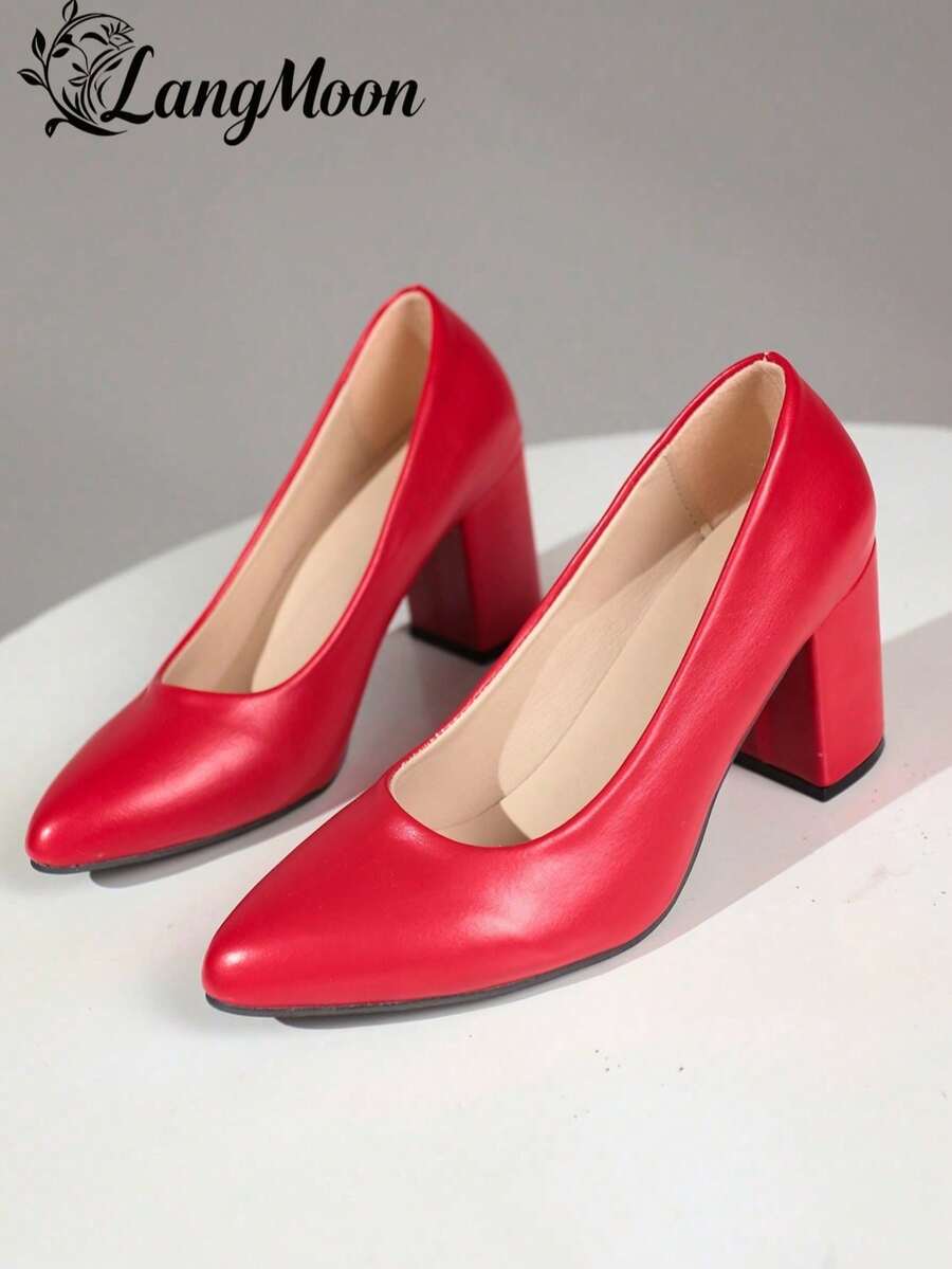 LangMoon 2026 新款闪亮亮片粗跟高跟鞋 - 舒适百搭性感设计，闪亮亮片打造欧美风性感时尚，适合派对、聚会、夜生活和休闲时尚装扮，优质柔软鞋垫，穿着舒适不勒脚，女士高跟鞋，适合婚礼季和各种节日穿着。