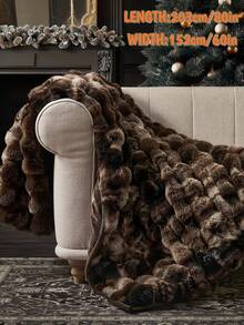 1pc Plain Cozy Pink White Grey Coffee Brown Tie Dye Rabbit Fur Plush Blanket Luxury Faux Fur Fluffy Long Plush Blanket Bedding Throw Soft Warm Comfortable Couches Blankets For Home, For Sofa, Living Room King Queen Twin Throw Size - Multicolor - View 28