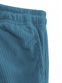 Hidkat Men's Corduroy Casual Sweatpants, Solid Color With Drawstring And Pockets, Soft And Comfortable Fabric, Suitable For Daily Casual Activities, Spring/Autumn Winter Sports - Blue - View 7