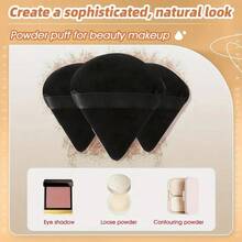 Set de 10 esponjas de maquillaje triangulares, incluye borla de polvo, difuminador de maquillaje, pinceles de maquillaje, esponja suave para corrector, adecuado para base, polvo, crema, maquillaje líquido, multicolor, sin látex, para uso húmedo y seco - Negro - Ver 3