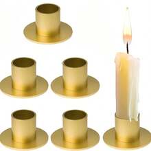 Round Base Metal Candle Holder, Suitable For Cone Candles, Religious Theme Desktop Decor, Powder Coated Surface, Ideal For Christmas, Halloween, Thanksgiving, Valentine's Day, Graduation Ceremonies And More