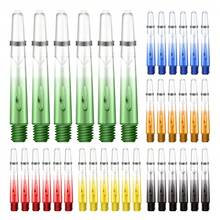 HUANQU 6 Stücke 40mm PC Dartflights, 2BA Farbverlauf Spiralmuster transparente Dartschäfte, 6 Farben erhältlich (Orange/Schwarz/Rot/Gelb/Blau/Grün), Ersatz Dart Zubehör kompatibel mit Stahl- und Softdarts, geeignet für alle Dartspieler - lebendige Mischfarben, PC Material, perfekt als Weihnachts-, Oster-, Valentinstags-, Geburtstags-, Neujahrgeschenk, Dart Zubehör, bestes Weihnachtsgeschenk - Verschiedenfarbig - Übersicht 10