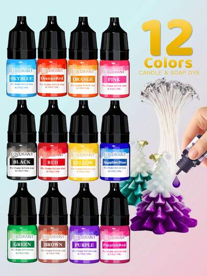 62pcs Candle Making Supplies Kit, Includes 12 Colors High Concentration Wax Dye, Wicks, And Essential Oils - Multipurpose Candle And Soap Making Set For Soy Wax, Beeswax, And Aromatherapy Candles