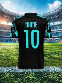 Custom 2025 Sports Jersey, Men's V-Neck Football/Soccer Team Club Training Top, Front & Back Personalized Name, Number, Logo, Comfortable Fit For Casual, Party, Daily Wear - Multicolor - View 8