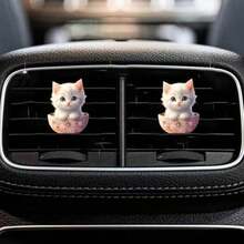 Clip de ventilación para ambientador de gato,Clip de ventilación para ambientador de coche de dibujos animados | Precioso clip de aromaterapia para salida de aire de coche con forma de gato - Difusor(D D) - Multicolor - Ver 9